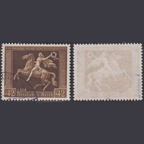 Deutsches Reich, MiNr. 671 y SST gestempelt, geprüft Schlegel BPP - Braunes Band