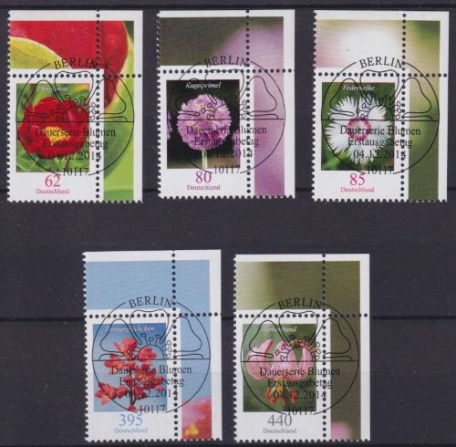 BRD / Bund 3114-3118 ESST Berlin Eckrand Freimarken Blumen