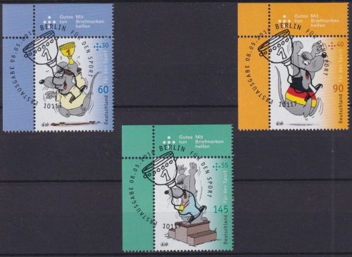 Bund, Michel Nr. 3075-3077 getempelt Ecke Eckrand EVST BERLIN - Uli Stein