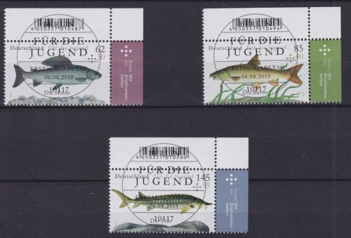 Bund Nr. 3169-3171 gestempelt ESST Berlin Eckrand - Süßwasserfische