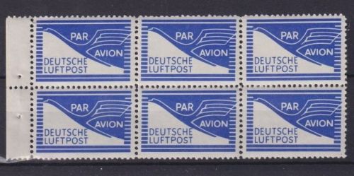Bizone 1948 Flugpost-Zulassungsmarke JEIA Heftchenblatt FZ1 postfrisch