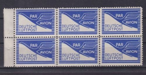 Bizone 1948 Flugpost-Zulassungsmarke JEIA Heftchenblatt FZ1 postfrisch