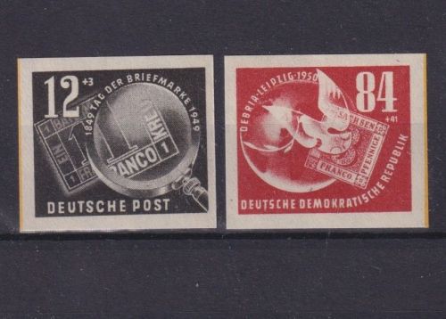 DDR, MiNr. 271-272 Einzelmarken aus Block 7 postfrisch - DEBRIA 1950