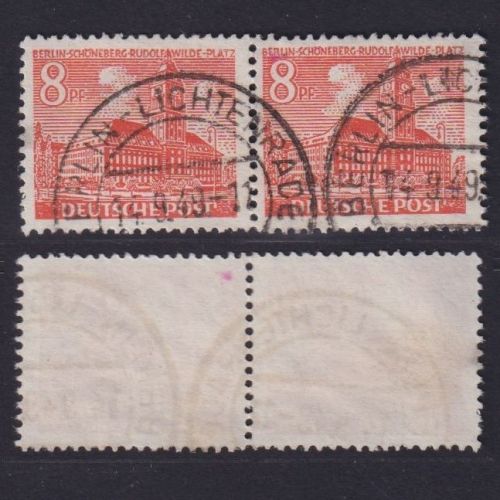 Berlin Nr. 46 waagerechtes Paar gestempelt - 8 Pf. Schöneberg Rudolf-Wilde-Platz