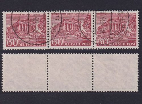 Berlin Nr. 54 Dreierstreifen Paar gestempelt - 60 Pf. Nationalgallerie