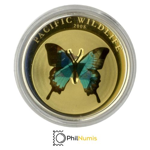 Palau 5 Dollar 2008 - Pacific Wildlife - Schmetterling - Silber PP