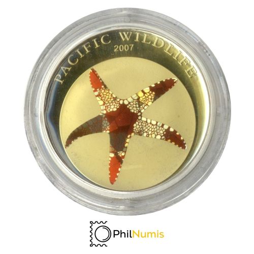 Palau 5 Dollar 2007 - Pacific Wildlife - Seestern - Silber PP
