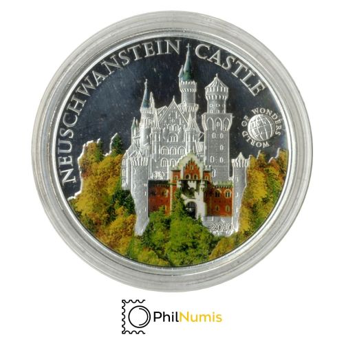 Palau 5 Dollar 2010 - World of Wonders - Schloss Neuschwanstein - Silber PP