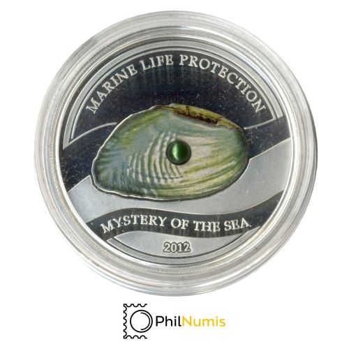 Palau 5 Dollar 2012 - Marine Life Protection - Perlmuschel mit Perle - Silber PP