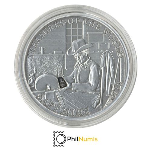 Palau 5 Dollar 2010 - Treasures of the World - Saphir - Silber