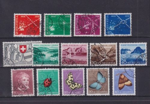 Schweiz Jahrgang 1952 gestempelt komplett, 566-569, 570-574, 575-579
