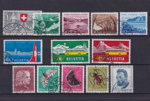 Schweiz Jahrgang 1953 gestempelt komplett, 580-584, 585, 586-587, 588-592