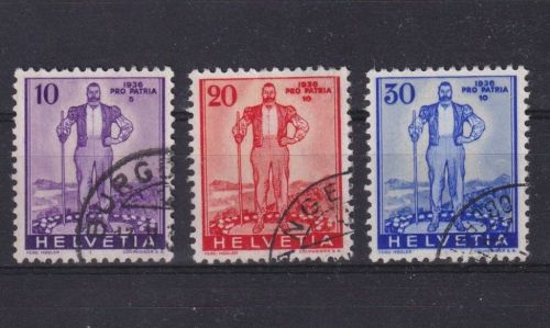 Schweiz MiNr. 294-296 gestempelt | Pro Patria 1936 | Freiburger Senn