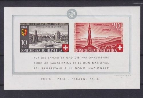 Schweiz Block 7 postfrisch | Pro Patria 1942 | Samariter Notfallspende
