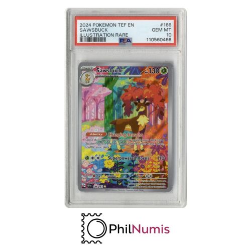 Pokemon Sawsbuck · #166 IR PSA 10 | Temporal Forces TEF 2024