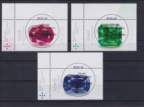 Bund, Michel Nr. 2901 - 2903 gestempelt ESST BERLIN Eckrand Ecke - Edelsteine