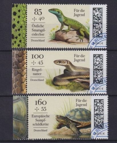 Bund MiNr. 3844-3846 gestempelt EVST Weiden - Reptilien
