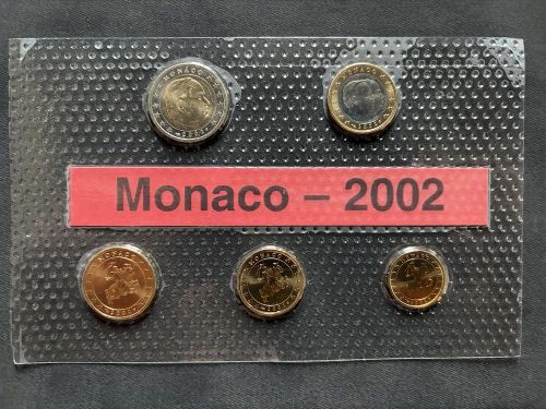 MONACO Kursmünzensatz KMS 2002 Unz in Noppenfolie (3,80€)