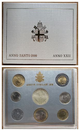 Vatikan KMS 2000 - Papst Johannes Paul II. , 1000 Lire Silber stgl. Folder