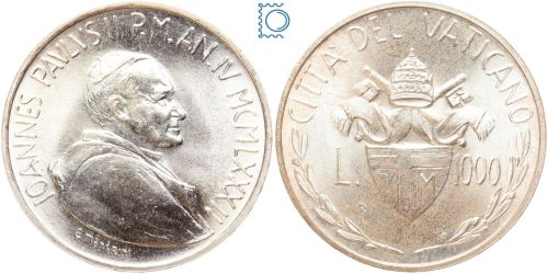 Vatikan 1000 Lire 1982 - Johannes Paul II. Familiaris Consortio - Silber