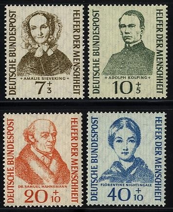 Bund, Michel Nr. 222-225 postfrisch - Helfer der Menschheit (VI)