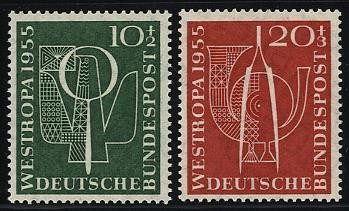 Bund, Michel Nr. 217-218 postfrisch - Ostropa 1955