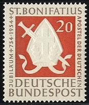 Bund, Michel Nr. 199 postfrisch - hl. Bonifatius Benediktiner