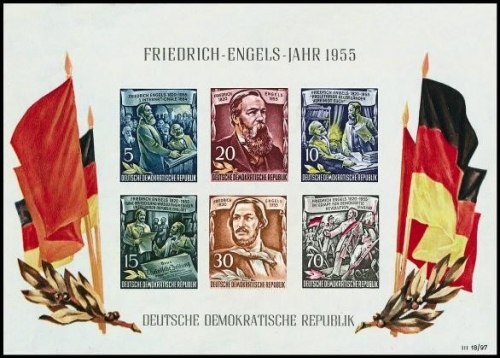 DDR, Block 13 postfrisch - Friedrich Engels Jahr 1955