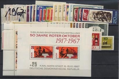 DDR, Jahrgang 1967 postfrisch komplett