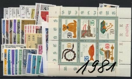 DDR, Jahrgang 1981 postfrisch komplett