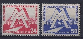 DDR, MiNr. 282-283 postfrisch - Leipziger Frühjahrsmesse 1951