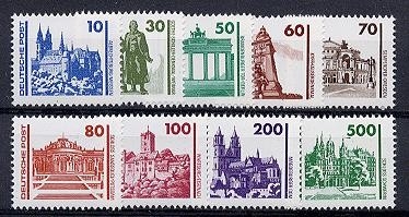 DDR, MiNr. 3344-3352 postfrisch - Freimarken