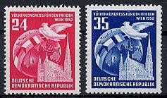 DDR, MiNr. 320-321 postfrisch - Völkerkongress für den Frieden, Wien 1952