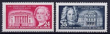 DDR, MiNr. 382-383 postfrisch - Deutscher Baumeister
