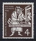Bund, Michel Nr. 198 postfrisch - 500 Jahre Gutenberg-Bibel