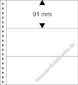 10 LINDNER Omnia-Blätter weiß 3 Streifen (Streifenhöhe: 91mm)