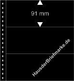 10 LINDNER Omnia-Blätter schwarz 3 Streifen (Streifenhöhe 91 mm)