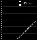 10 LINDNER Omnia-Blätter schwarz 6 Streifen (Streifenhöhe: 43mm)
