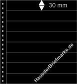 10 LINDNER Omnia-Blätter schwarz 8 Streifen (Streifenhöhe: 30mm)