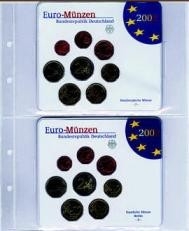 10 Multi collect Blätter glasklar für je 2 Sätze EURO-Münzen