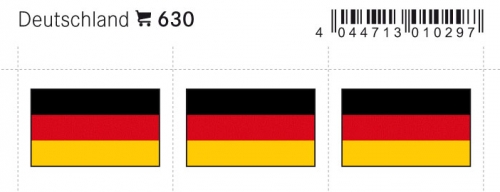 6 farbige Flaggensticker Bundesrepublik Deutschland