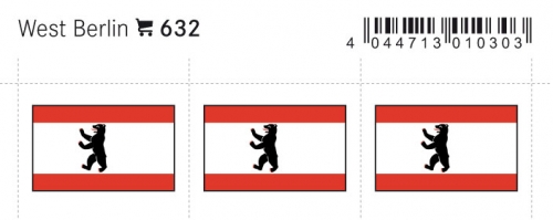 6 farbige Flaggensticker Berlin