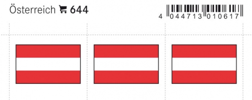 6 farbige Flaggensticker Österreich