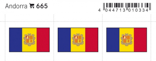 6 farbige Flaggensticker Andorra
