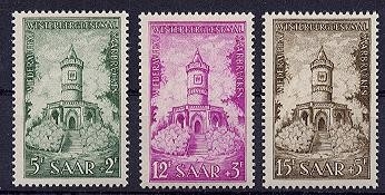 Saarland, Michel Nr. 373-375 postfrisch - Wiederaufbau saarländischer Denkmäler