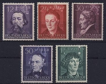 Generalgouvernement, Michel Nr. 96-100 postfrisch