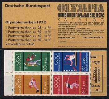 Bund, Markenheftchen MH 17 postfrisch - Olympiade 1972