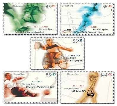 Bund, Michel Nr. 2382-2386 postfrisch - Für den Sport 2004