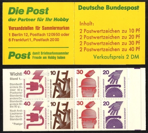 Bund, Markenheftchen MH 20 a I a postfrisch
