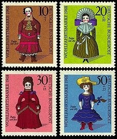 Bund, Michel Nr. 571-574 postfrisch - 1968 Wohlfahrt Puppen